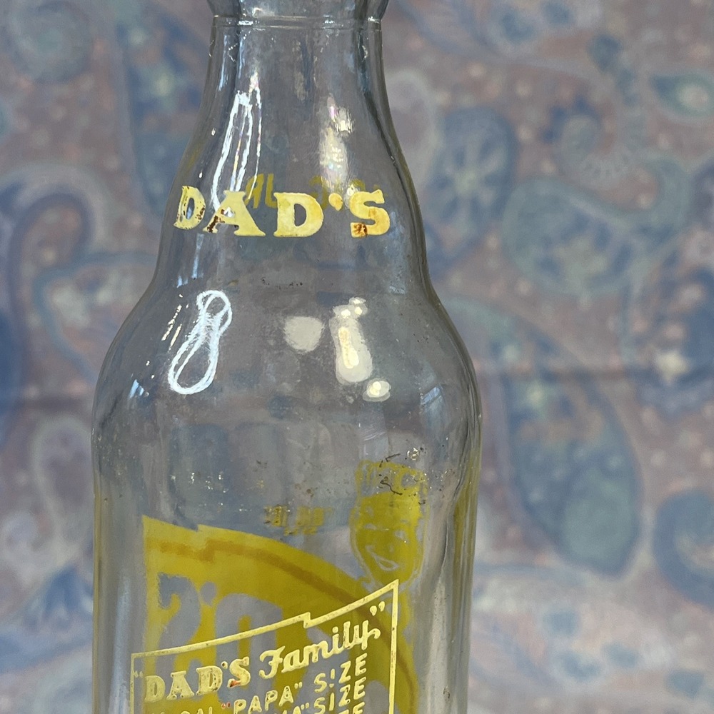 Vintage Dads Root Beer Glass Bottle Big Junior Size ACL Soda Collectible Chicago - Picture 7 of 11